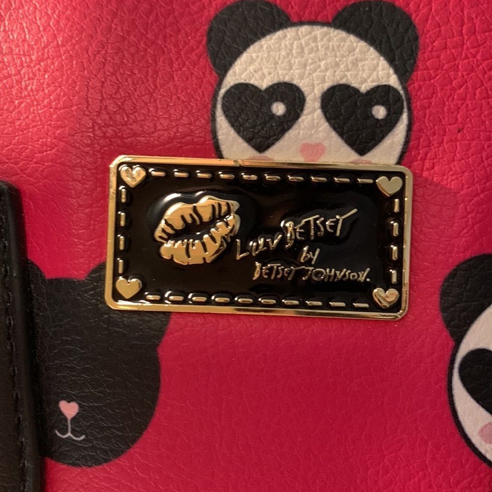 BETSEY JOHNSON PANDA PURSE BAG Preowned Crossbody or Handbag Hot Pink/Black - Picture 2 of 11